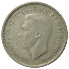 Монета 6 пенсов 1948 года Австралия (реверс)