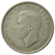 Монета 6 пенсов 1948 года Австралия (реверс)