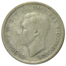 Монета 6 пенсов 1948 года Австралия (реверс)