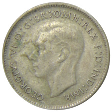 Монета 6 пенсов 1948 года Австралия (реверс)