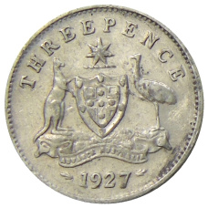 Монета 3 пенса 1927 года Австралия (аверс)