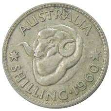 Монета 1 шиллинг 1960 года Австралия (аверс)
