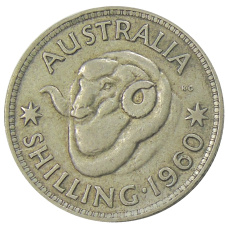 Монета 1 шиллинг 1960 года Австралия (аверс)
