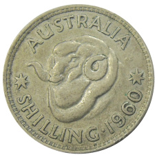 Монета 1 шиллинг 1960 года Австралия (аверс)
