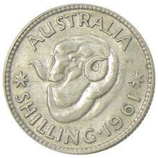Монета 1 шиллинг 1961 года Австралия (аверс)