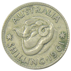Монета 1 шиллинг 1961 года Австралия (аверс)