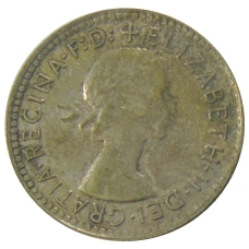 Монета 6 пенсов 1960 года Австралия (реверс)