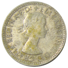 Монета 6 пенсов 1962 года Австралия (реверс)