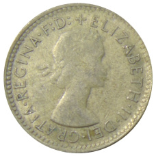 Монета 6 пенсов 1962 года Австралия (реверс)