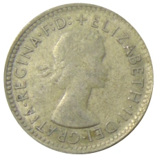 Монета 6 пенсов 1962 года Австралия (реверс)