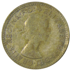 Монета 6 пенсов 1961 года Австралия (реверс)