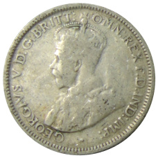 Монета 6 пенсов 1925 года Австралия (реверс)