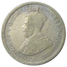 Монета 6 пенсов 1925 года Австралия (реверс)