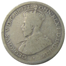 Монета 6 пенсов 1925 года Австралия (реверс)