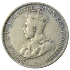 Монета 6 пенсов 1936 года Австралия (реверс)