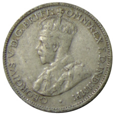 Монета 6 пенсов 1936 года Австралия (реверс)