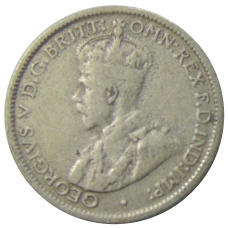 Монета 6 пенсов 1936 года Австралия (реверс)