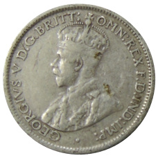 Монета 6 пенсов 1936 года Австралия (реверс)