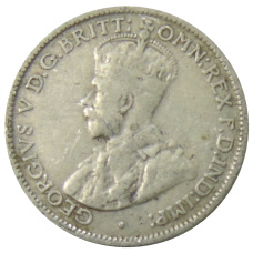 Монета 6 пенсов 1936 года Австралия (реверс)