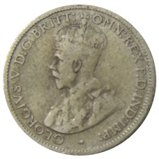 Монета 6 пенсов 1936 года Австралия (реверс)