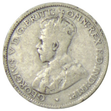 Монета 6 пенсов 1936 года Австралия (реверс)