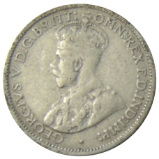 Монета 6 пенсов 1936 года Австралия (реверс)