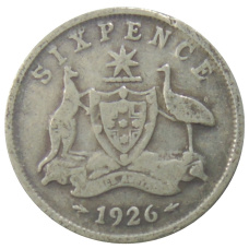 Монета 6 пенсов 1926 года Австралия (аверс)