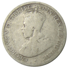 Монета 6 пенсов 1925 года Австралия (реверс)