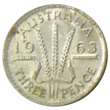 Монета 3 пенса 1963 года Австралия (аверс)