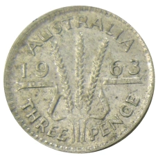 Монета 3 пенса 1963 года Австралия (аверс)