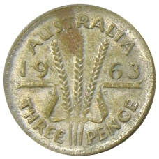 Монета 3 пенса 1963 года Австралия (аверс)