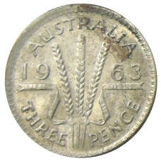 Монета 3 пенса 1963 года Австралия (аверс)