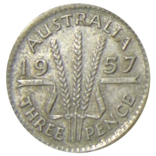Монета 3 пенса 1957 года Австралия (аверс)