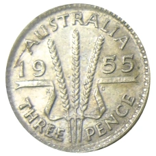 Монета 3 пенса 1955 года Австралия (аверс)