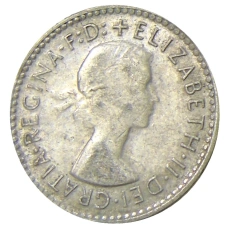 Монета 3 пенса 1955 года Австралия (реверс)