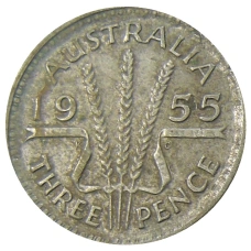 Монета 3 пенса 1955 года Австралия (аверс)