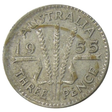Монета 3 пенса 1955 года Австралия (аверс)