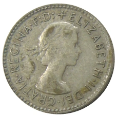 Монета 3 пенса 1955 года Австралия (реверс)