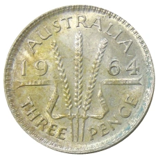 Монета 3 пенса 1964 года Австралия (аверс)