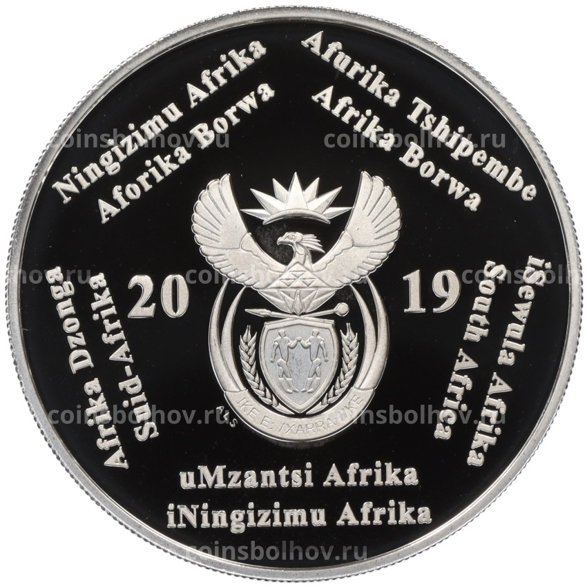 Монета 2 рэнда 2019 года ЮАР «Изобретения ЮАР — Полимерная замазка Pratley’s Putty» (в коробке) (вид 2)