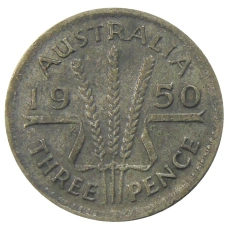 Монета 3 пенса 1950 года Австралия (аверс)