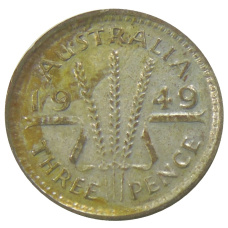 Монета 3 пенса 1949 года Австралия (аверс)