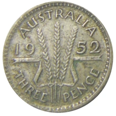 Монета 3 пенса 1952 года Австралия (аверс)