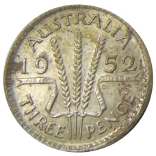 Монета 3 пенса 1952 года Австралия (аверс)