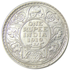 Монета 1 рупия 1919 года Британская Индия (аверс)