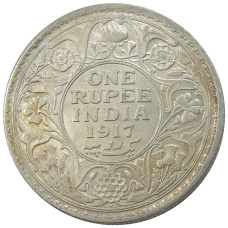 Монета 1 рупия 1917 года Британская Индия (аверс)