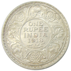 Монета 1 рупия 1918 года Британская Индия (аверс)