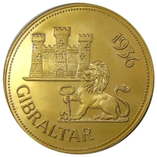 Монета Монетовидный жетон 1 крона 1936 года Гибралтар (паттерн Едварда VIII) (аверс)