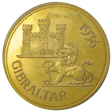 Монета Монетовидный жетон 1 крона 1936 года Гибралтар (паттерн Едварда VIII) (аверс)