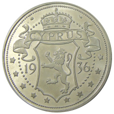 Монета Монетовидный жетон 1 крона 1936 года Кипр (паттерн Едварда VIII) (аверс)